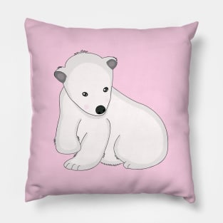 Playful Polar Bear Pillow