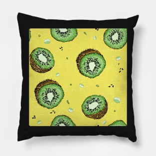 Summer Time Yellow Kiwi Pattern Texture Pillow