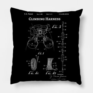 Climbing Harness Patent, Rock Climbing Patent, Rock Climbing Gift Pillow