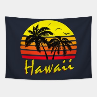 Hawaii Retro Sunset Tapestry