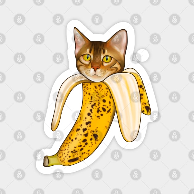 Bengal cat banana Magnet by Meakm