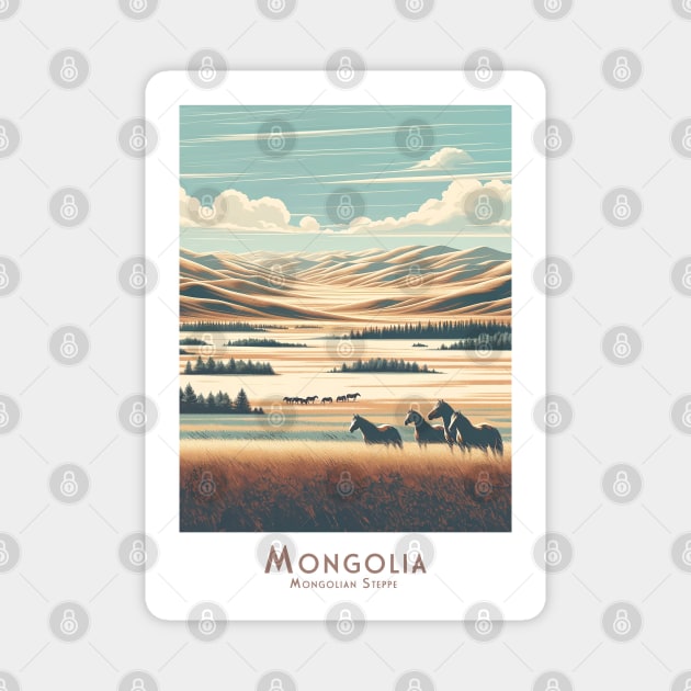 Majestic Mongolia - Monglian Steppe Magnet by POD24