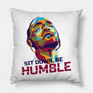 Abstract Popart Sitdown be humble in WPAP Pillow