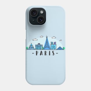 Paris Watercolor Skyline Phone Case