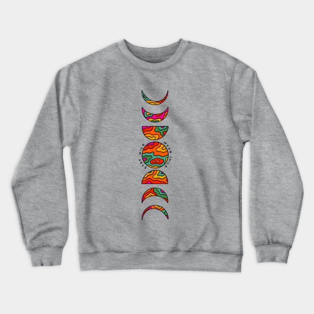 Moon Phases Sweatshirt Moon Phases Crewneck Moon Phases Sweatshirt Ash Color