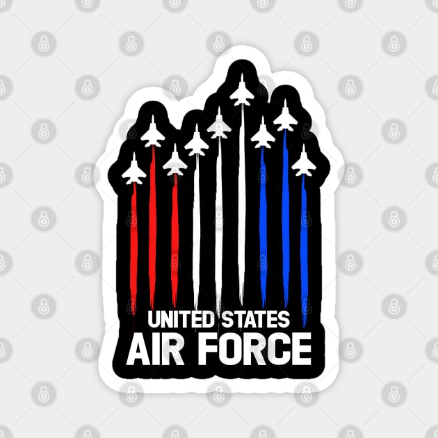 Air Force Flyover T-Shirt Veterans Day 4th of July Gift Magnet by Otis Patrick