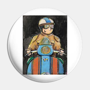 Retro Scooter, Classic Scooter, Scooterist, Scootering, Scooter Rider, Mod Art Pin