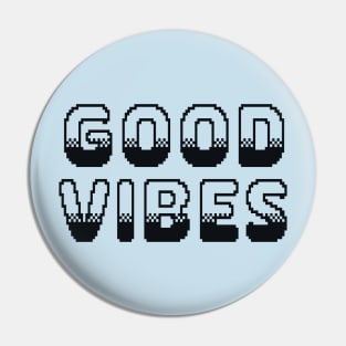 Good Vibes Classic Video Game Graphic Black Pin