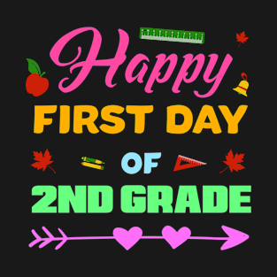 Trendy Back To School Gift For Kids - Happy First Day Of 2nd Grade T-Shirt