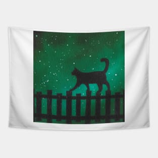 Cat on the fence Tapestry