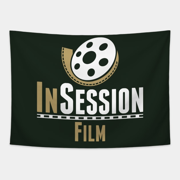 InSession Film Gold and White Logo Tapestry by InSession Film