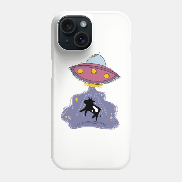 Alien abducting cow Phone Case by kayylpso