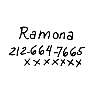 Scott Pilgrim - Ramona Flowers Phone Number T-Shirt