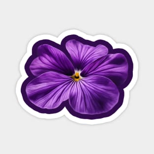 Intricately Detailed February Viola Flower Magnet