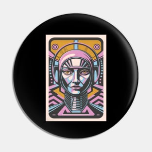 Futurism Dystopian Abstract Modern Portrait Art Pin