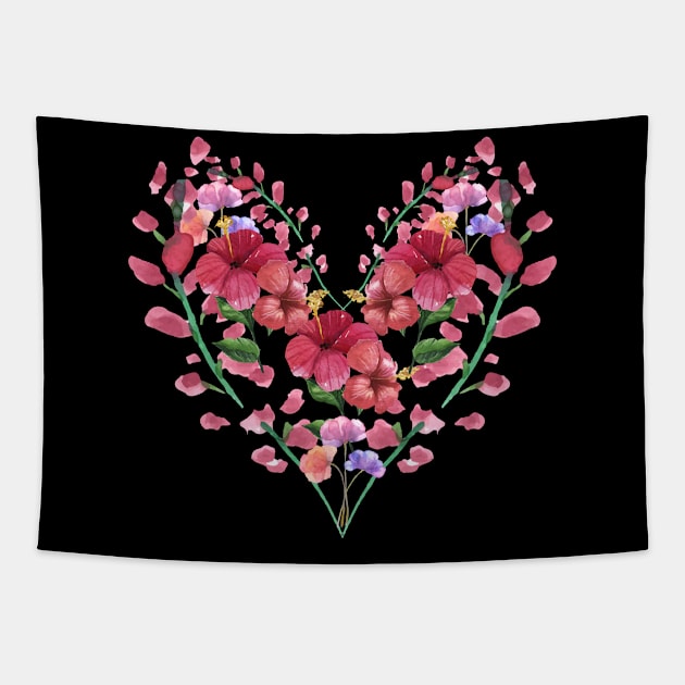 heart flowers gift ideas Tapestry by sirazgar