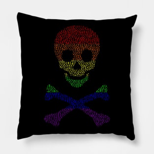 Gay Pride Cats Skull and Crossbones Pillow