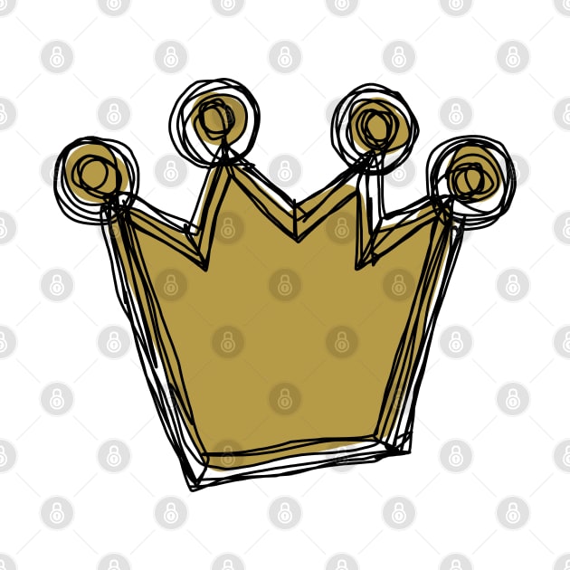 Gold Crown Minimalist Sketch by ellenhenryart