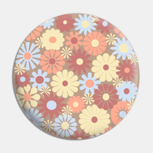 Pastel Color Floral Pattern Vintage Flowers Pin by Indigo Thoughts 