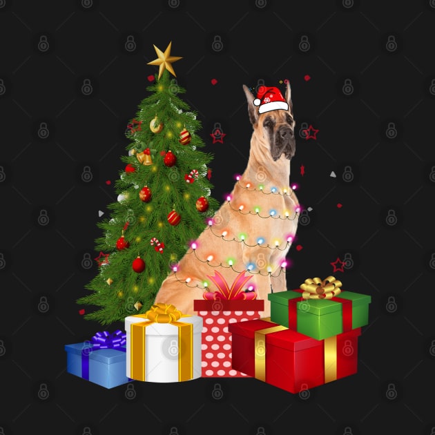 Great Dane Christmas Dog Shirt With Santa Hat Christmas Funny Gift by CoolTees