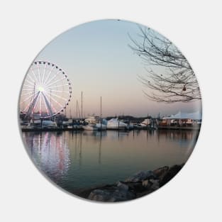 Sunset by the ocean city in USA photography design carousel Pin