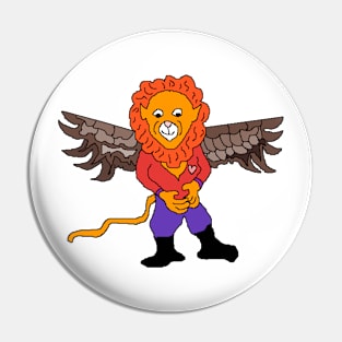 pixel art lion with wings Pin