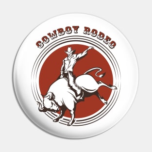 Cowboy Rodeo Emblem Pin