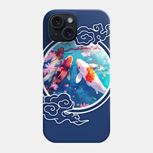 Peaceful Koi Pond with Cherry Blossoms - Anime Shirt Phone Case