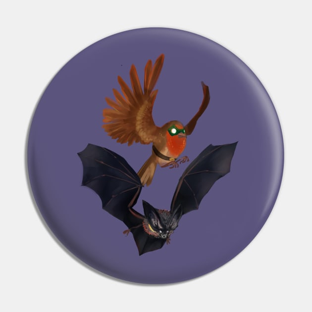 Bat and Robin Pin by winterray