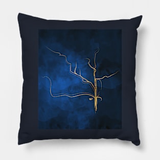 Kintsugi Electric Blue #blue #gold #kintsugi #japan #marble #watercolor #abstract Pillow