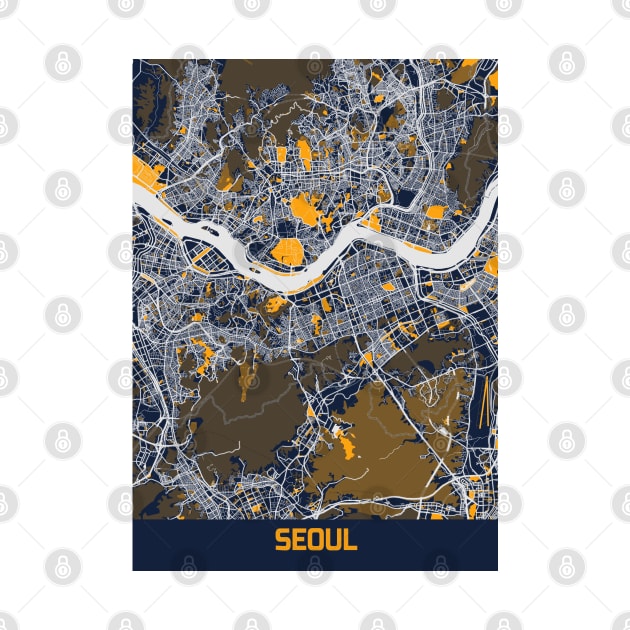 Seoul - South Korean Bluefresh City Map by tienstencil