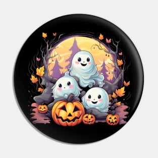 Chubby ghosts kids Halloween Pin