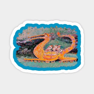 Yellow Dragon Wagon Magnet