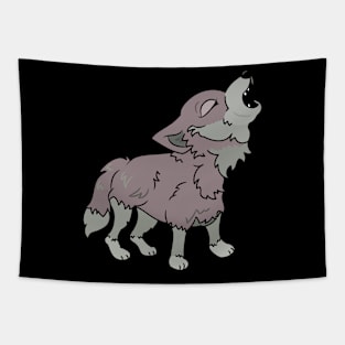 Cute Howling Wolf Tapestry