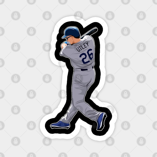 Chase Utley #26 Swings Magnet by RunAndGow