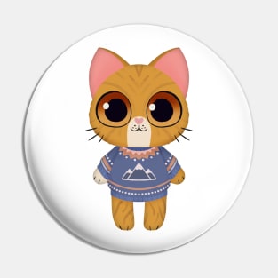 Holiday Ginger Kitten Pin