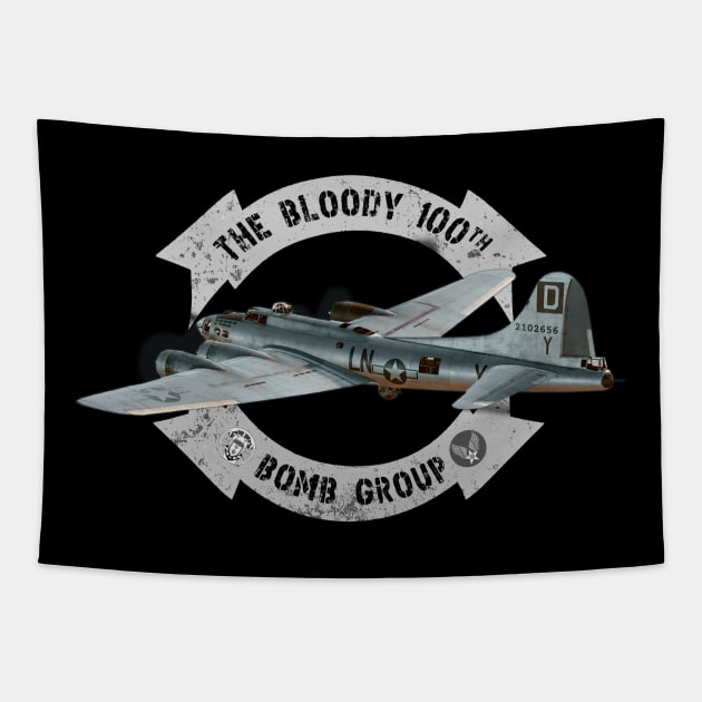 The Bloody 100th Group and B17 Flying Fortress Tapestry by Jose Luiz Filho