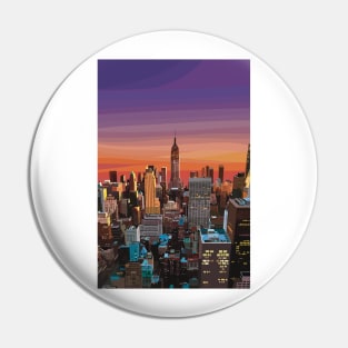 New York City illustration Pin