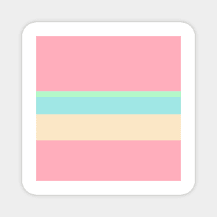 A limited merger of Soft Pink, Blue Lagoon, Magic Mint and Bisque stripes. Magnet