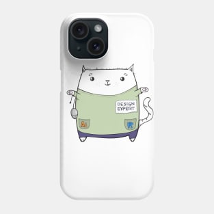 CAT GRAPHIC DESIGNER, KITTY WEB DESIGN, 3D, INTERIOR EXPERT, GREAT GIFT FOR HIM, SWEET KITTEN Phone Case