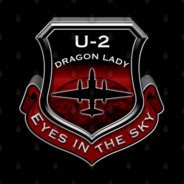 Red U2 Dragon Lady spy plane eyes inthe sky by DrewskiDesignz