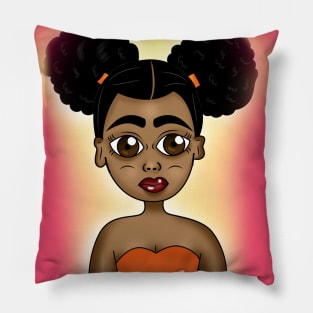 cute black girl art Pillow