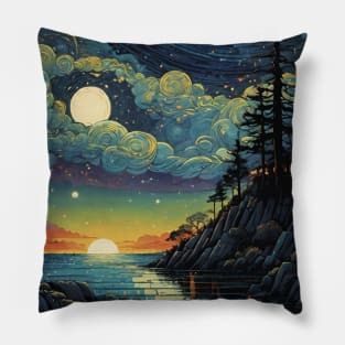 Starry Night Symphony: Van Gogh's Oceanic Overture Pillow