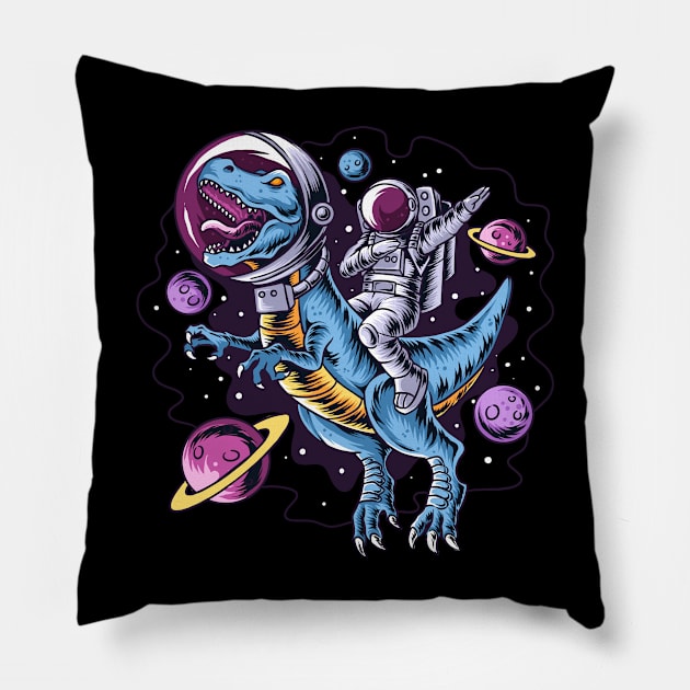 dino rider Pillow by KeluargaCemara