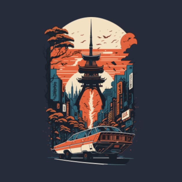 Disover Vintage and Retro Tokyo City Art - Tokyo - T-Shirt