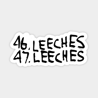 46 Leeches 47 Leeches Doodle Black Magnet