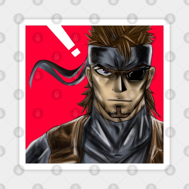 solid snake the metal gear solid in ground zeroes Magnet by jorge_lebeau