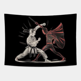 Battle Ready: Dynamic Stickman Showdown Tapestry