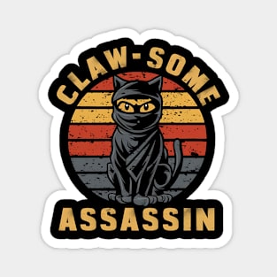 Claw-some assassin funny ninja pun Magnet