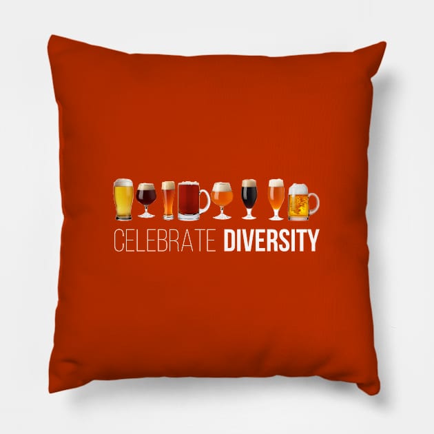 Celebrate Diversity Pillow by JabsCreative